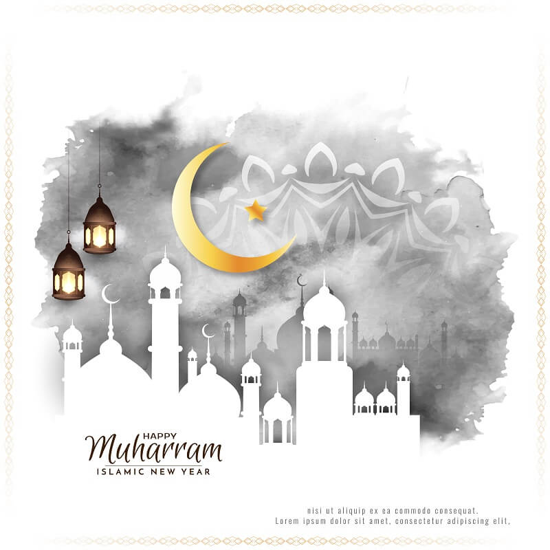 Religious Festival Happy Muharram and Islamic New Year Background Vector Free Vector