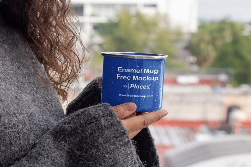 12oz Enamel Mug Placeit Free Mockup