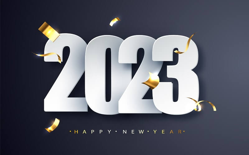 2023 new year luxury illustration on dark background happy new year greetings