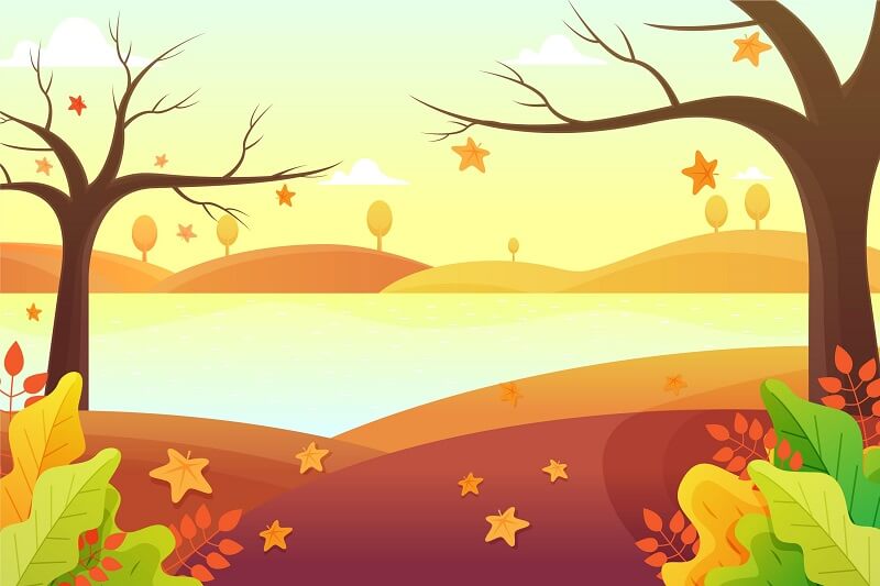 Autumn background with landscape and trees