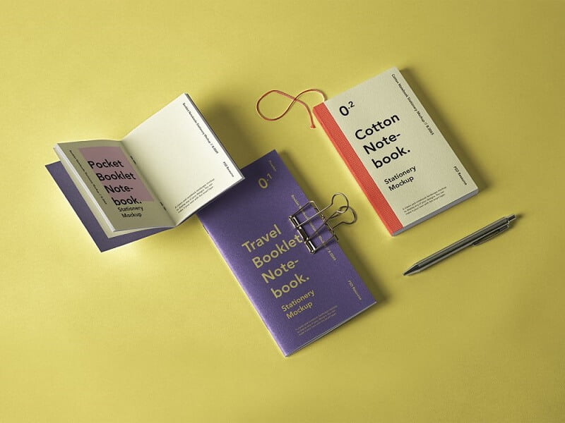 Booklet Notebook PSD Mockup Set