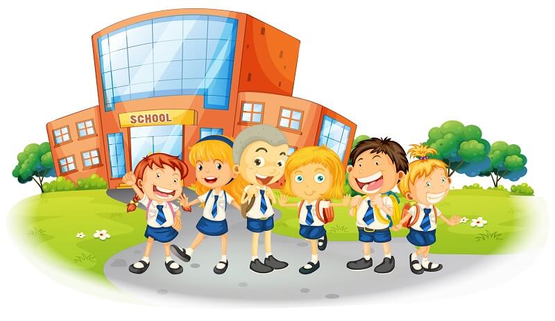 Children in school uniform at school