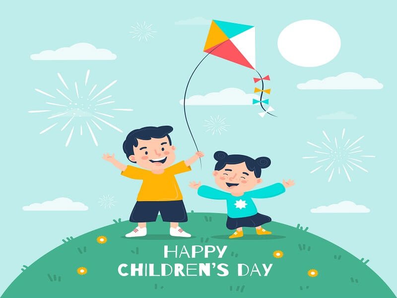 Childrens day concept in flat design