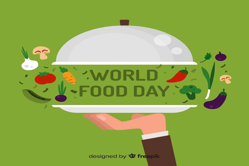 Creative world food day background