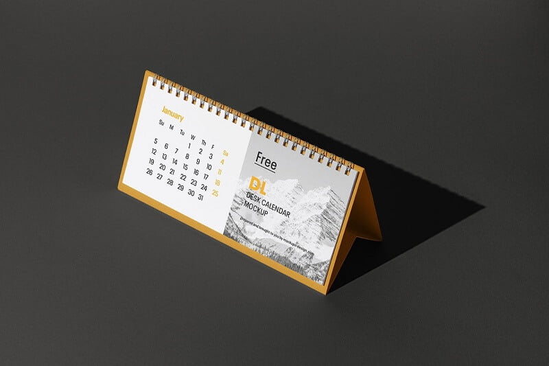 DL desk calendar mockup