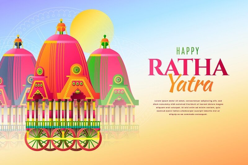 Detailed rath yatra illustration