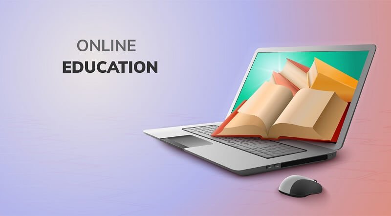 Digital online for education concept and blank space on laptop