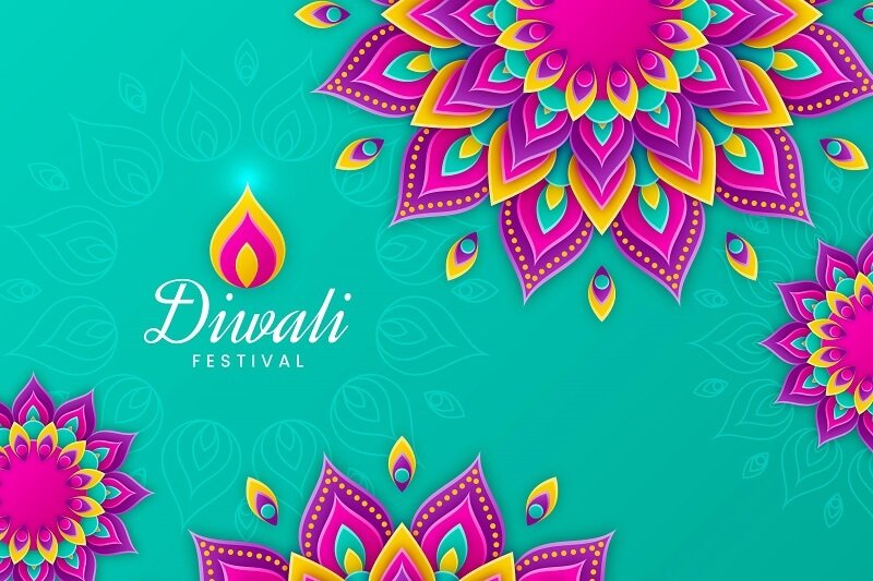 Diwali concept in paper style