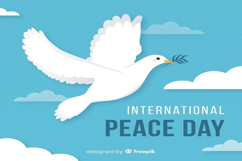 Dove peace day background flat design