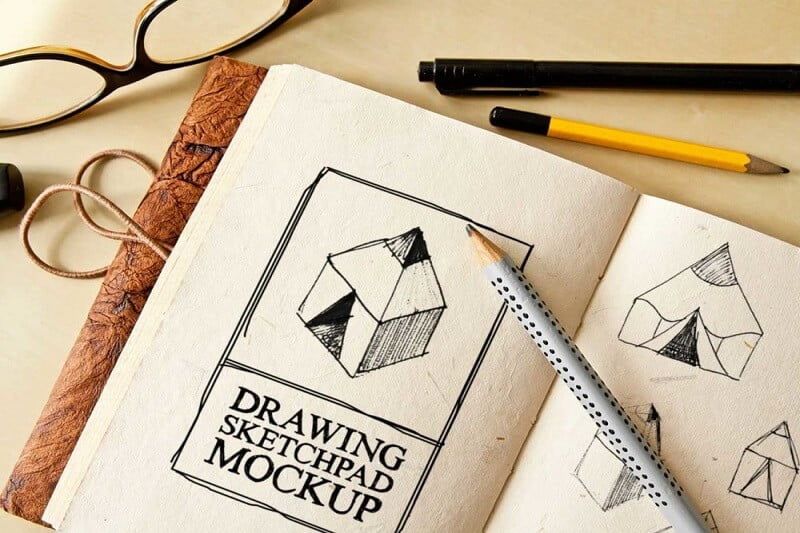 Drawing Sketch Pad – Free PSD Mockup