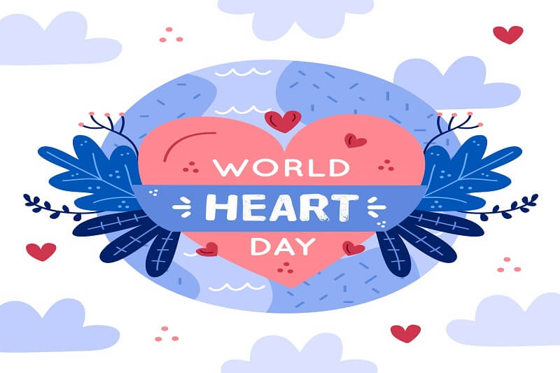 Drawn world heart day illustration