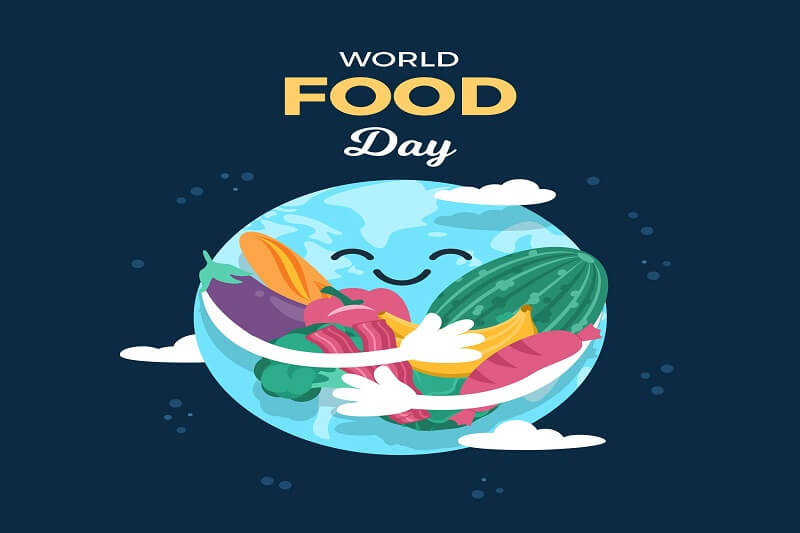 Earth hugging vegetables and fruits on world food day