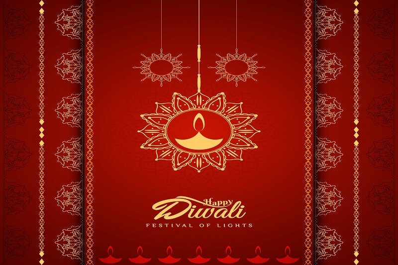 Elegant red diwali design