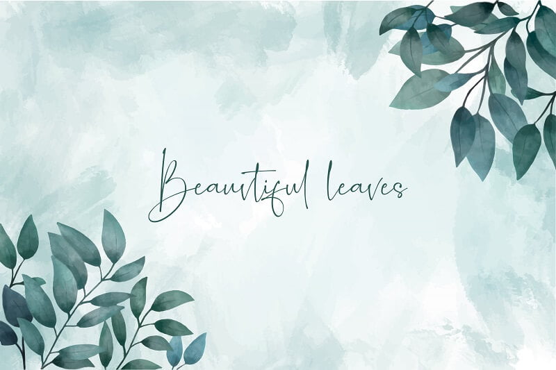 Elegant watercolor leaves background