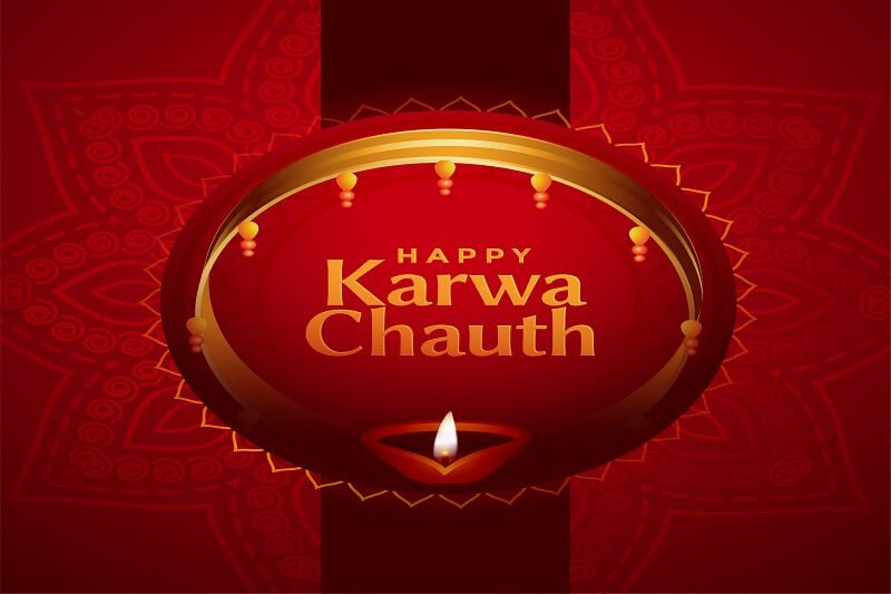 Ethnic indian karwa chauth festival card