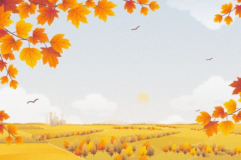 Flat design autumnal background