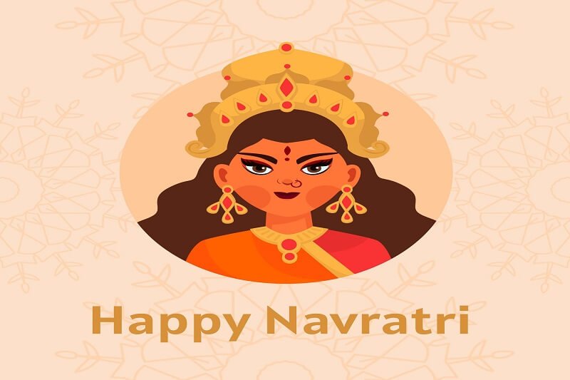 Flat design background navratri with goddess