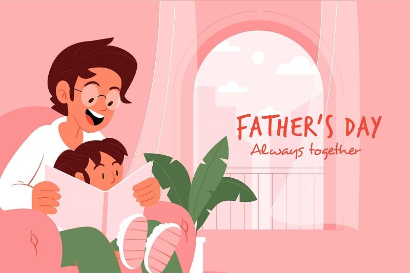 Flat design fathers day concept