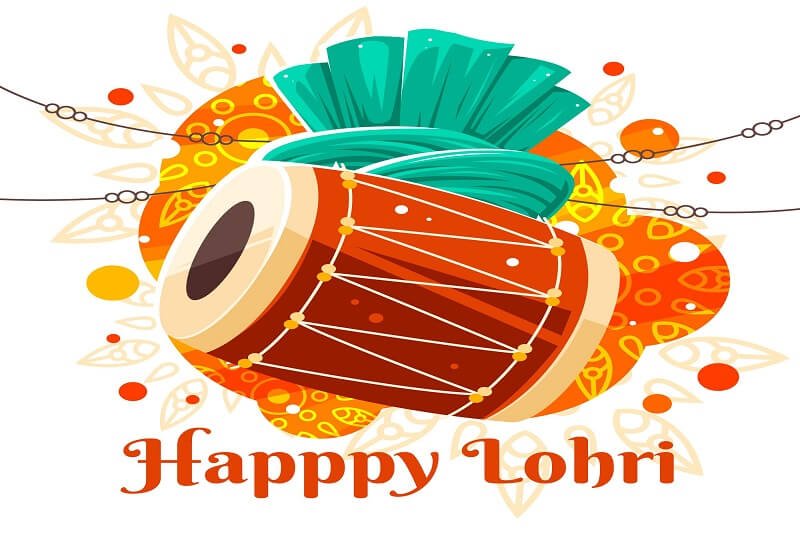 Flat design happy lohri celebration
