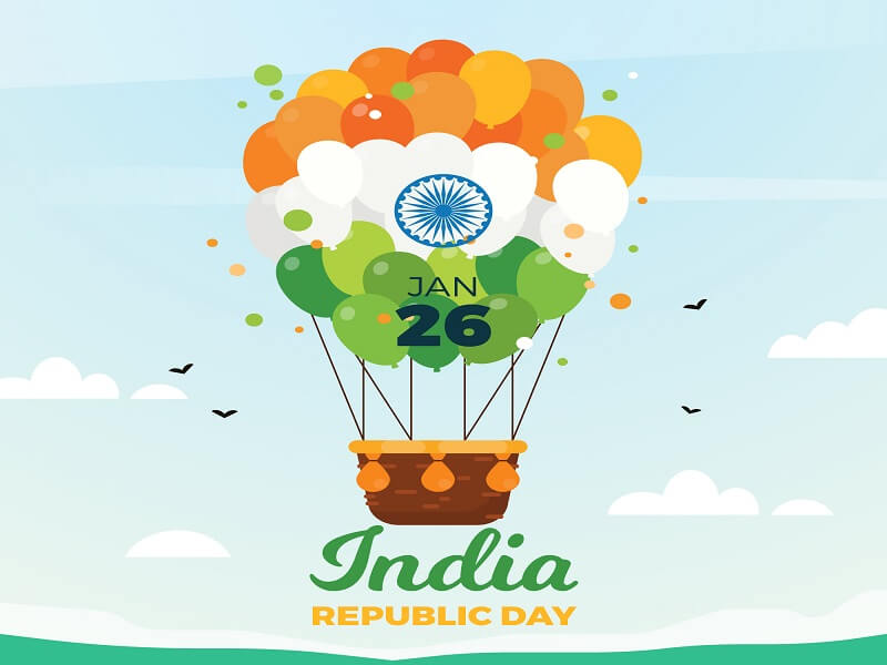 Flat design indian republic day