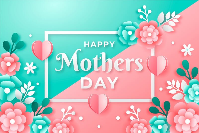 Flat design mother's day background with flowers