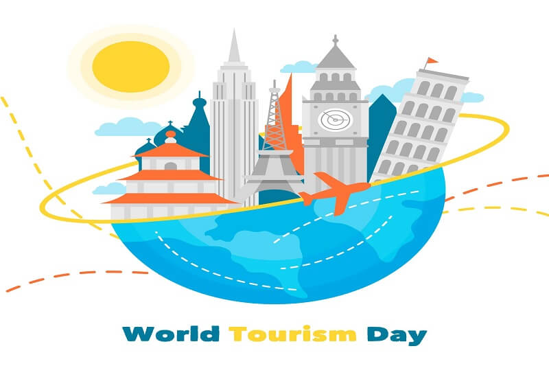 Flat design world tourism day