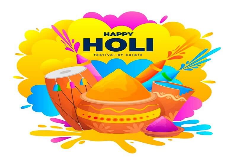 Flat detailed happy holi festival illustration