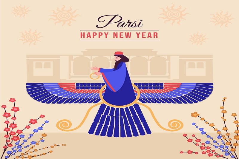Flat parsi new year illustration