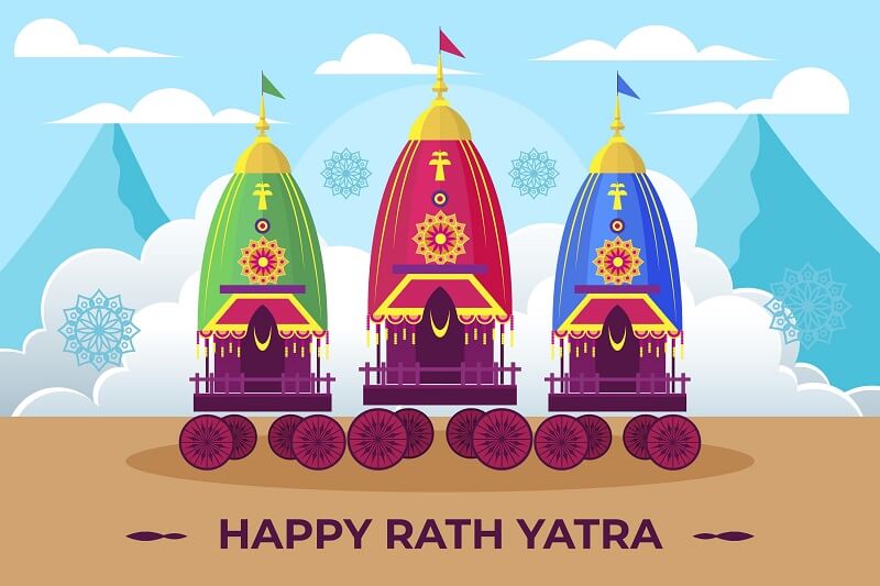 Flat rath yatra illustration