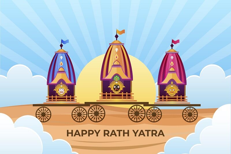Flat rath yatra illustration