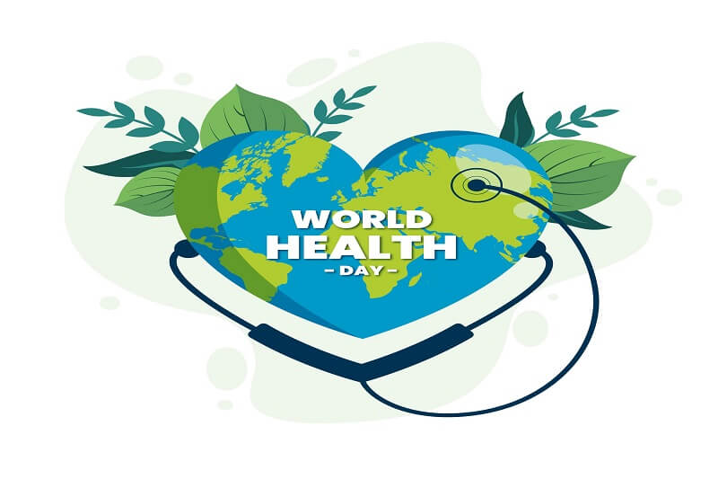 Flat world health day celebration illustration