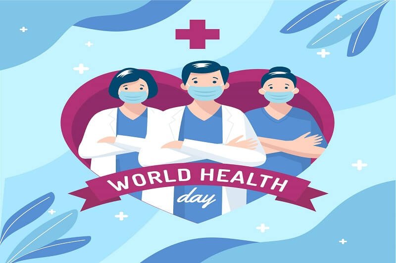 Flat world health day illustration