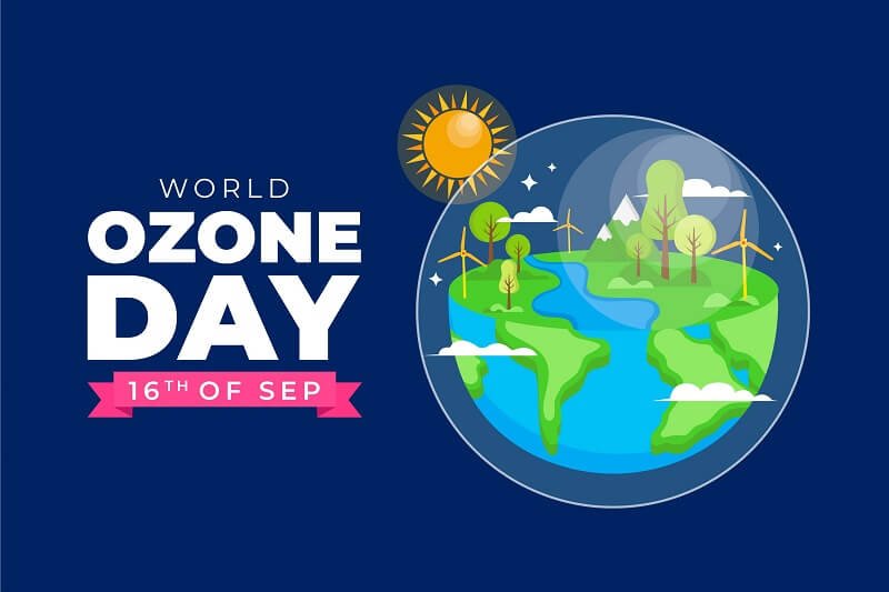 Flat world ozone day background