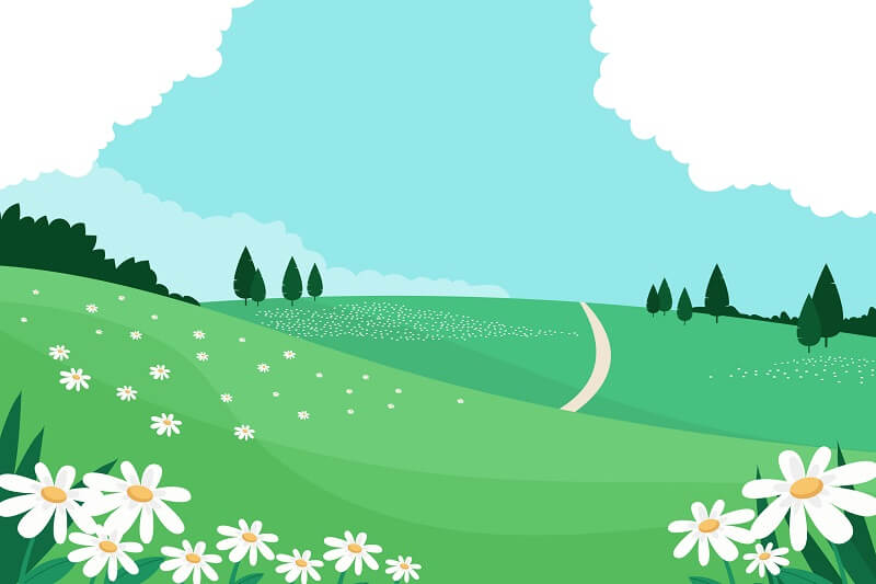 Floral springtime landscape concept