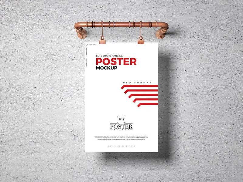 Free Hanging Poster Mockup