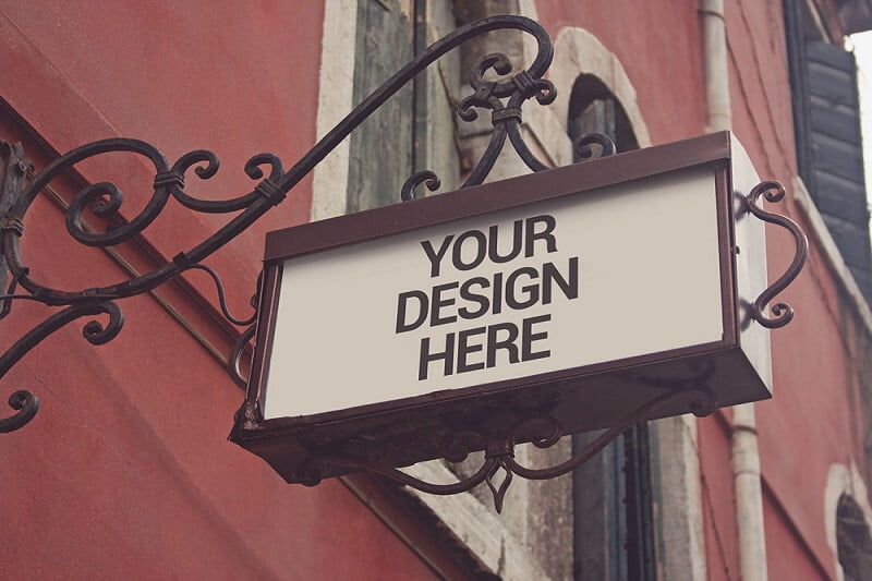 Free Signboard Venecia Mockup