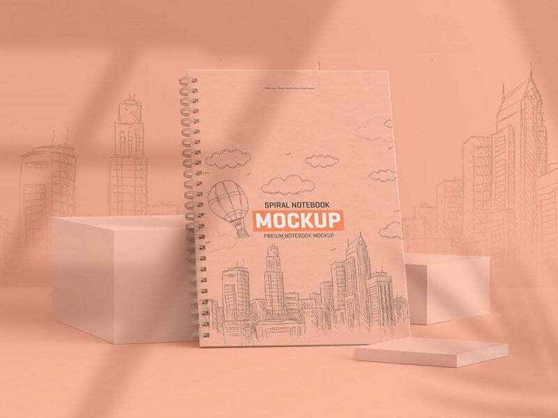 Free Spiral Notebook Mockup