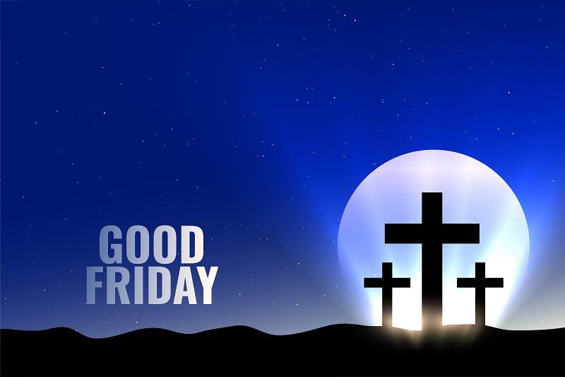 Good friday background with moon and glowing lights