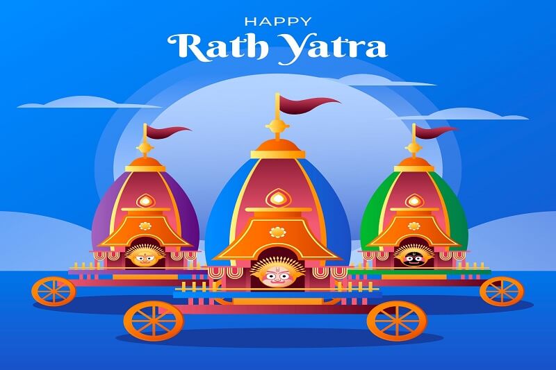 Gradient rath yatra celebration illustration