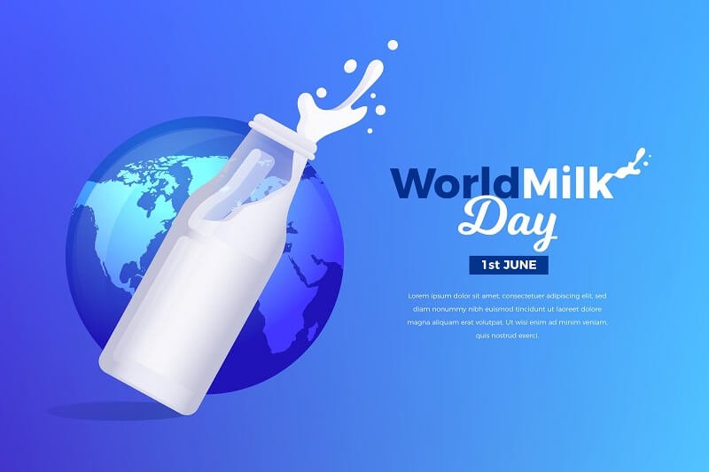 Gradient world milk day illustration
