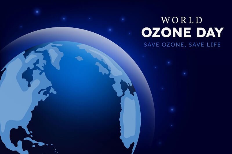 Gradient world ozone day background