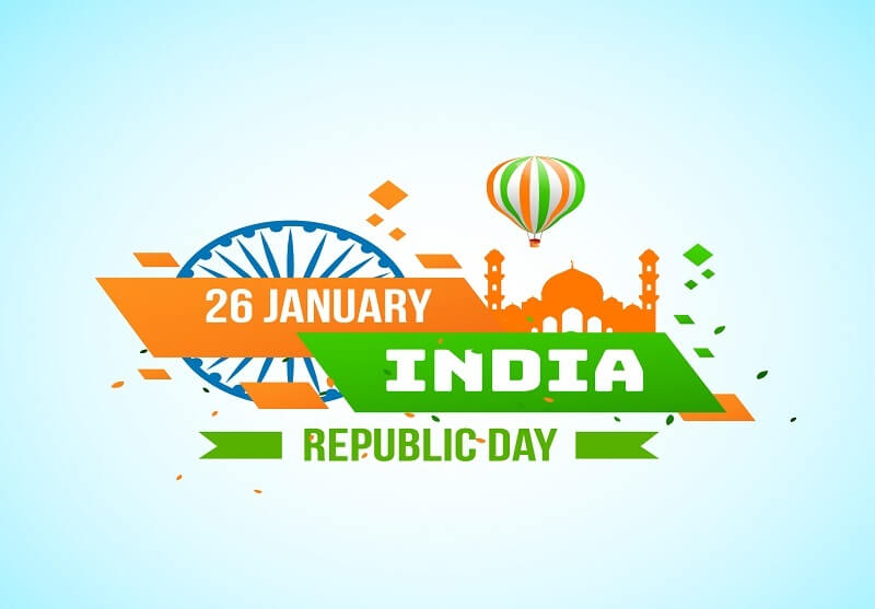 Green and orange background for indian republic day