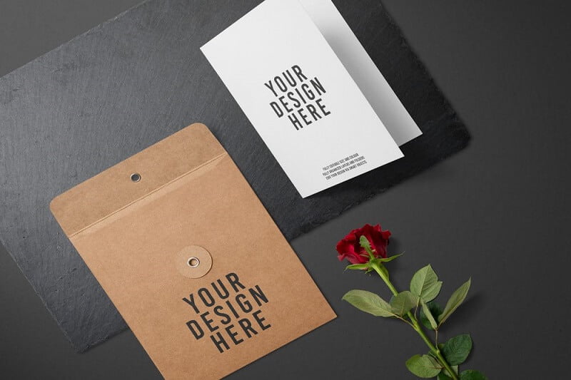 Greeting Card with Envelope Mockup