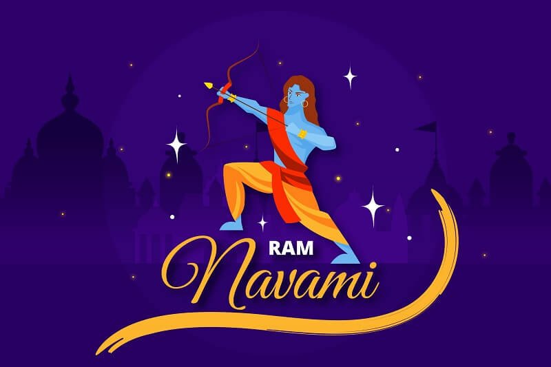 Hand-drawn happy ram navami event