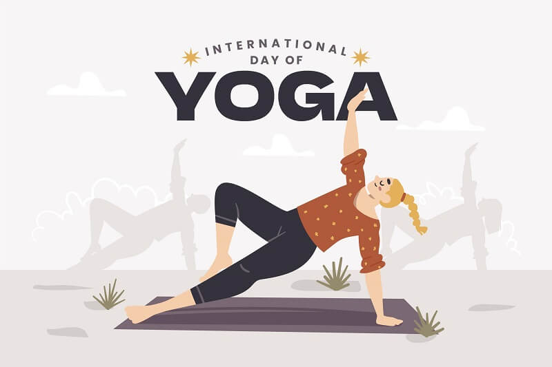 Hand drawn international day of yoga illustration