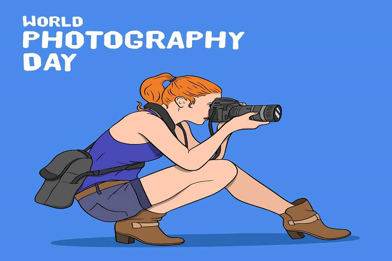 Hand drawn style world photography day