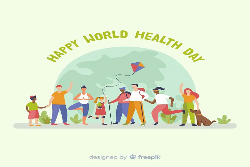Hand drawn world health day background