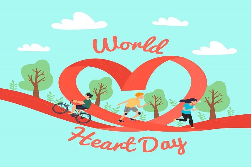 Hand drawn world heart day concept