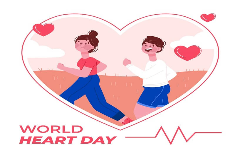 Hand drawn world heart day concept