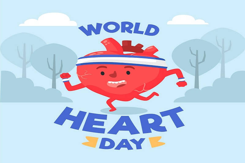 Hand drawn world heart day illustration